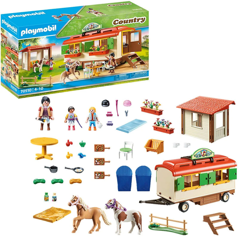 PLAYMOBIL 70510 COUNTRY PONY SHELTER WITH MOBILE HOME