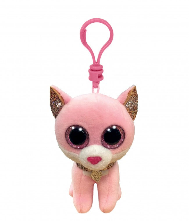 TY BEANIE BOOS FIONA CAT PINK PLUSH CLIP