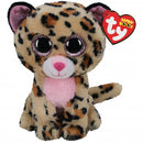 TY BEANIE BOOS LIVVIE LEOPARD BROWN/PINK MEDIUM