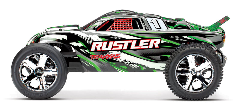 TRAXXAS 37054-1 RTR RUSTLER WITH XL-5 ESC GREEN WITH DC CHARGER AND BATTERY