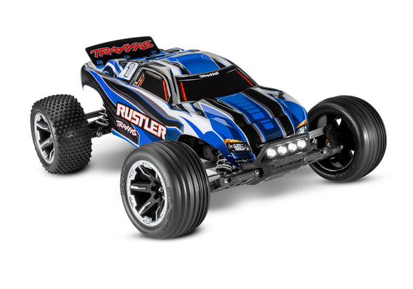 TRAXXAS 37054-61 RUSTLER WITH XL-5 ESC AND LED LIGHTS BLUE READY TO RUN RC CAR