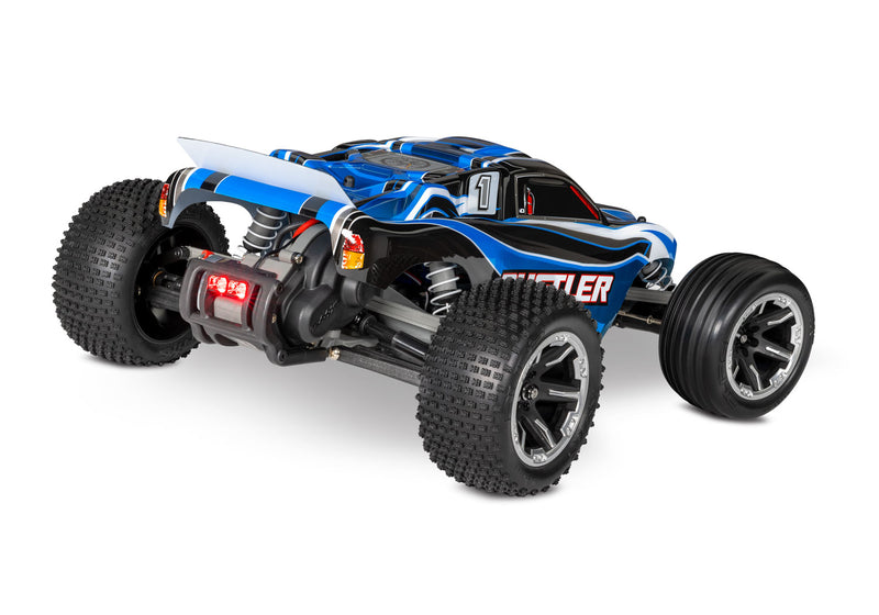 TRAXXAS 37054-61 RUSTLER WITH XL-5 ESC AND LED LIGHTS BLUE READY TO RUN RC CAR