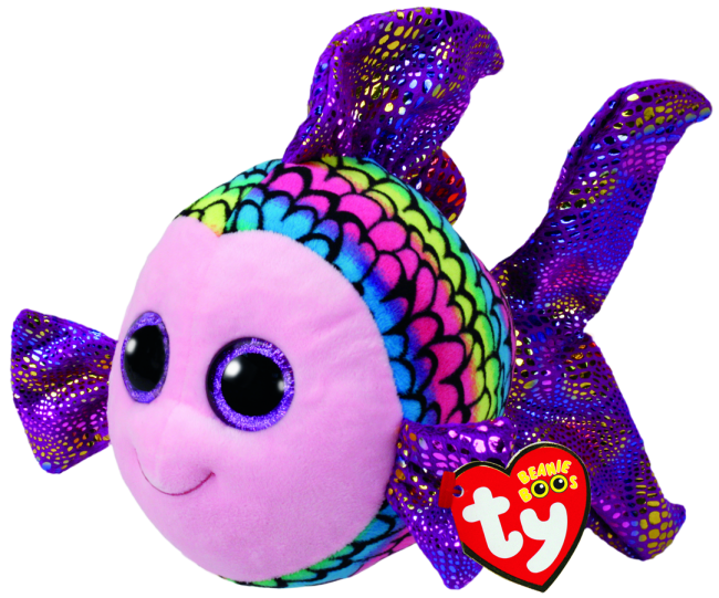 TY BEANIE BOOS FLIPPY THE MULTICOLOURED FISH MEDIUM