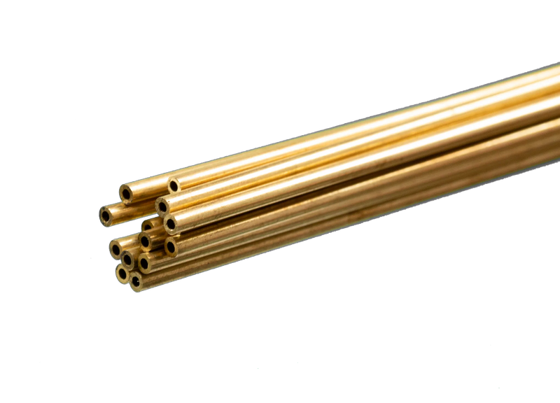 K&S 9820 BRASS TUBE 2MM X .45MM 4 PIECES