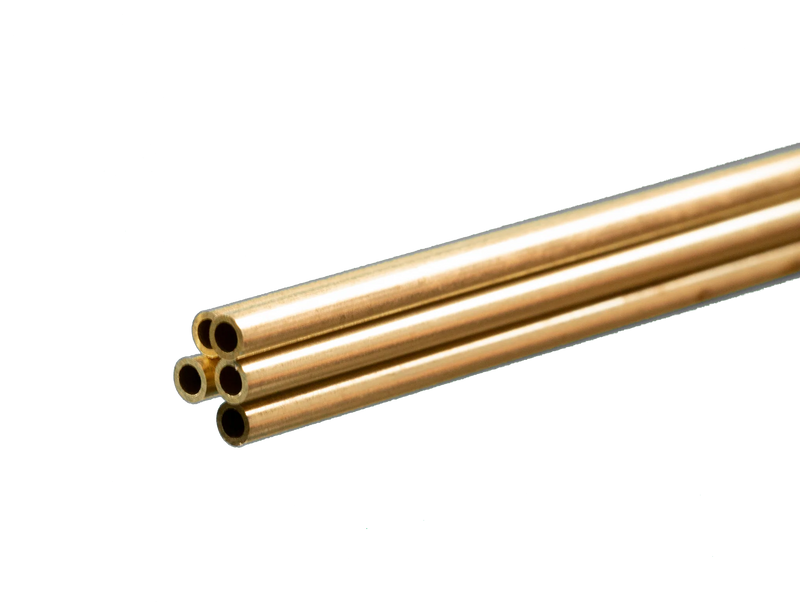 K&S 9821 BRASS TUBE 3MM X .45MM 4 PIECES