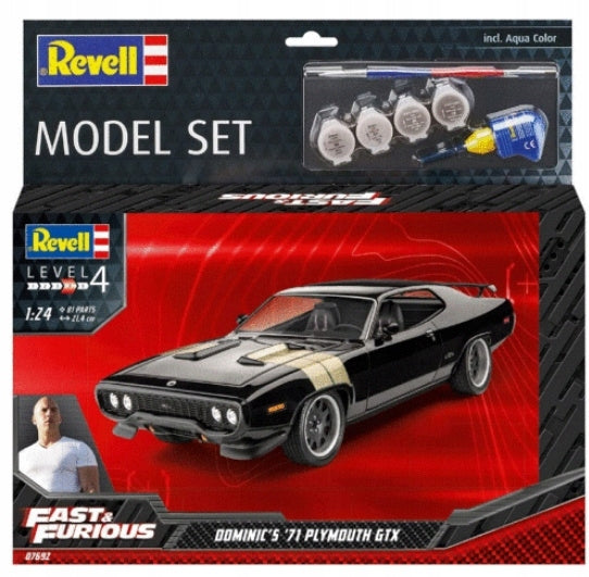 REVELL 07692 FAST AND FURIOUS DOMINICS 71 PLYMOUTH GTX 1/24 PLASTIC MODEL KIT