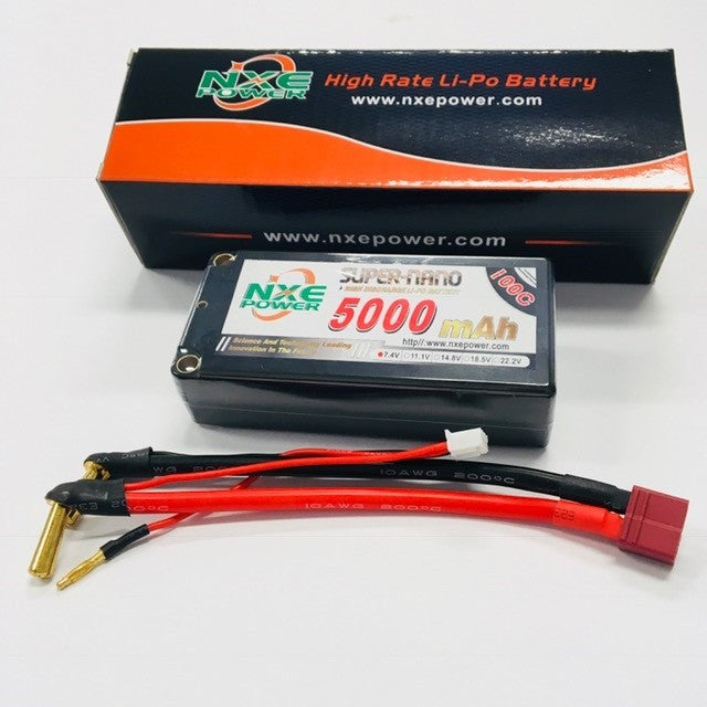 NXE 7.4V 5000MAH 100C SHORTY HC 5MM LIPO BATTERY WITH DEANS CONNECTION