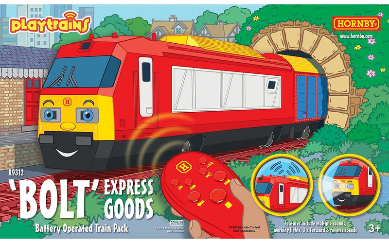 HORNBY R9312 PLAYTRAINS BOLT EXPRESS GOODS BATTERY OPERATED TRAIN PACK WITH SOUNDS AND LIGHTS