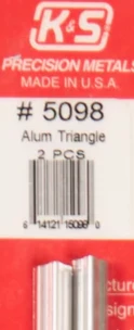 K&S 5098 ALUM TRIANGLE TUBE (2 PIECES)