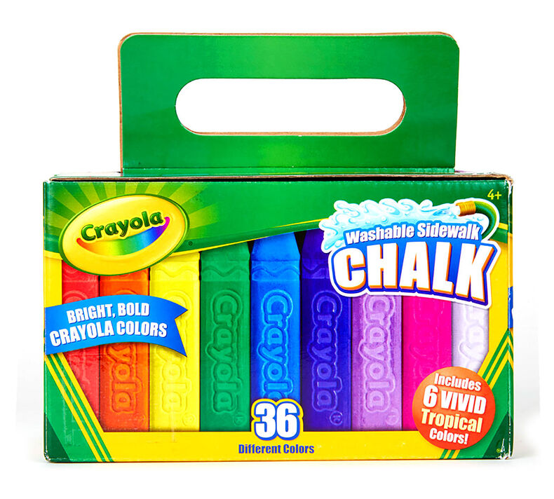 CRAYOLA SIDEWALK CHALK BOX BRIGHT BOLD COLOURS 36PC