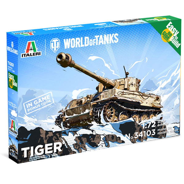 ITALERI 34103 WORLD OF TANKS PZKPFW.VI TIGER I 1:72 PLASTIC MODEL KIT