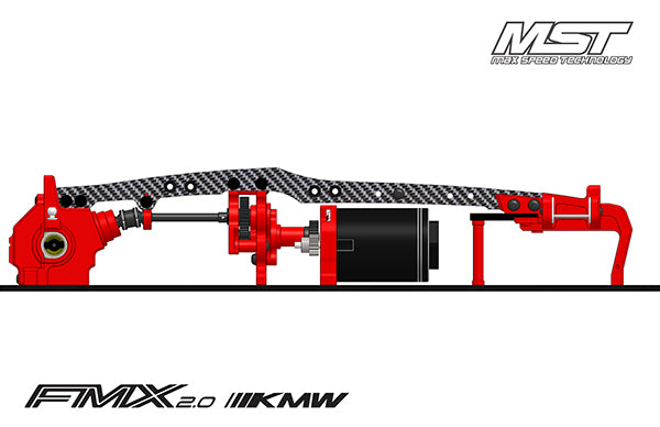 MST 532190R FMX 2.0 KMW  DRIFT CAR CHASSIS KIT RED LATEST RELEASE