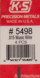 K&S 5498 .015 MUSIC WIRE 4 PIECES