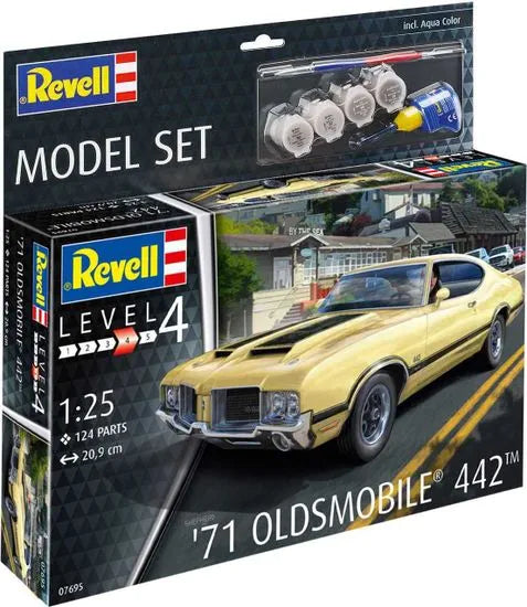 REVELL 67695 71 OLDSMOBILE 442 1/25 SCALE CAR PLASTIC MODEL SET