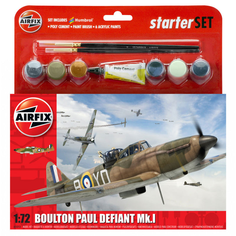 AIRFIX 55213 BOULTON PAUL DEFIANT STARTER SET INCLUDES PAINT PLASTIC MODEL KIT