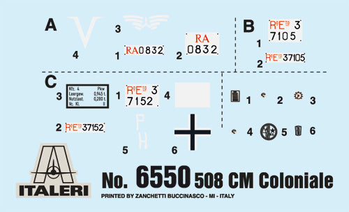 ITALERI 6550 FIAT 508 CM COLONIALE WITH CREW 1/35 SCALE PLASTIC MODEL KIT