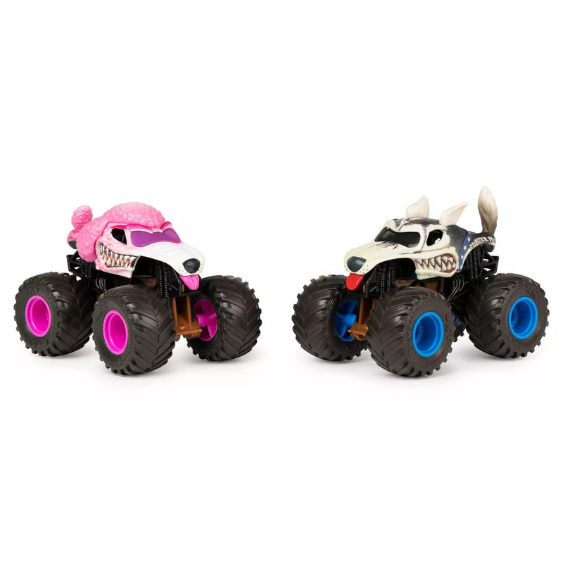 SPIN MASTER MONSTER JAM 6055949XX COLOUR CHANGE 1/64 SCALE DIECAST TOY TRUCKS 2PK MONSTER MUTT POODLE MONSTER MUTT HUSKY