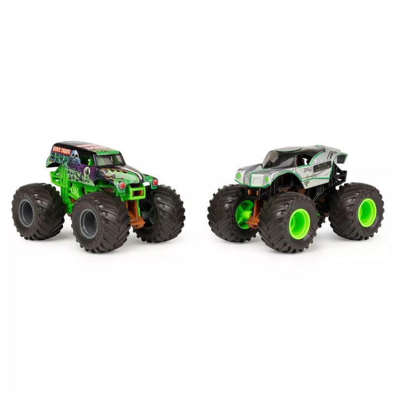 SPIN MASTER MONSTER JAM 6055949XX COLOUR CHANGE 1/64 SCALE DIECAST TOY TRUCKS 2PK GRAVE DIGGER AND ALIEN INVASION