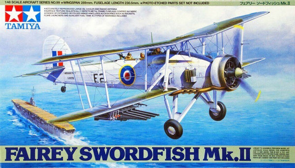 TAMIYA 61099 FAIREY SWORDFISH MK.II 1/48 SCALE PLASTIC MODEL KIT BI-PLANE