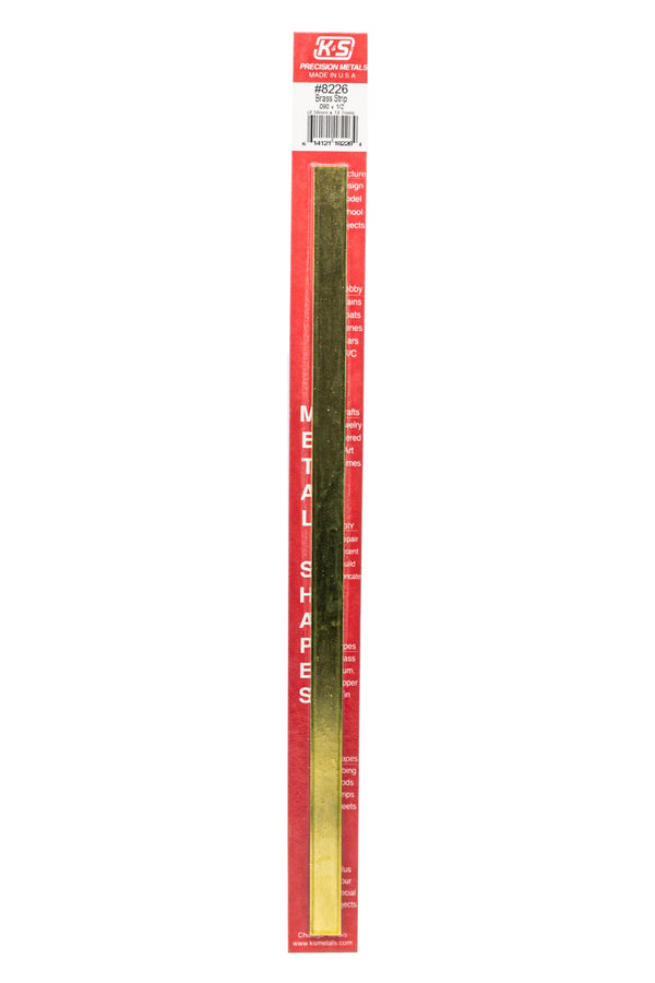 K&S 8226 BRASS STRIP .090 X 1/2 (2.38MM X 12.7MM)