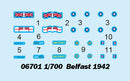 TRUMPETER 06701 BELFAST 1942 1/700 SCALE BATTLESHIP PLASTIC MODEL KIT