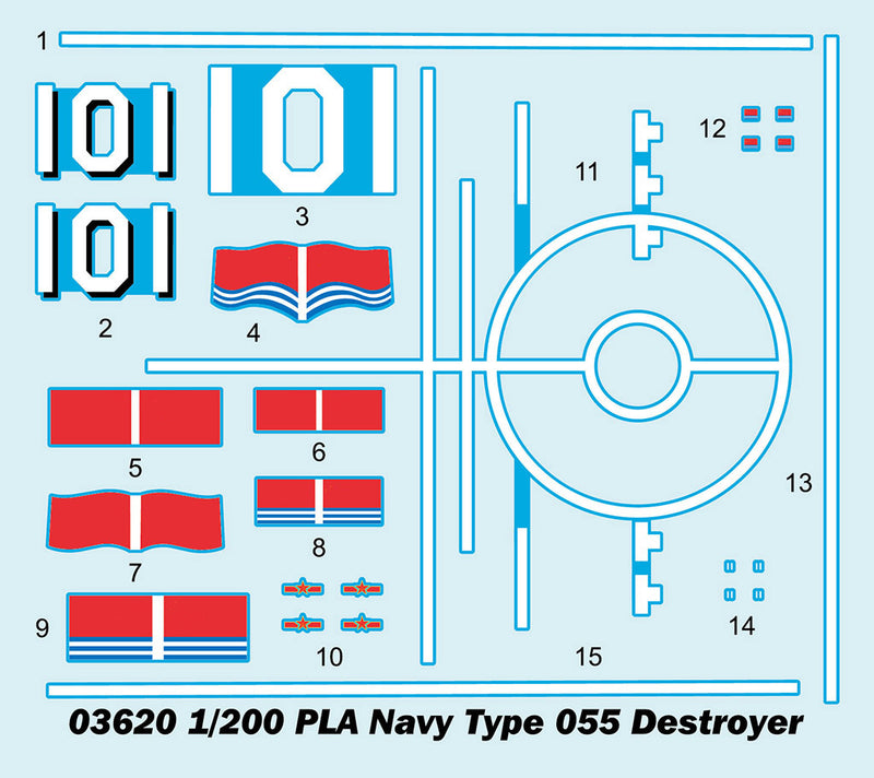 TRUMPETER 03620 PLA NAVY TYPE 055 DESTROYER 1/200 SCALE BATTLESHIP PLASTIC MODEL KIT