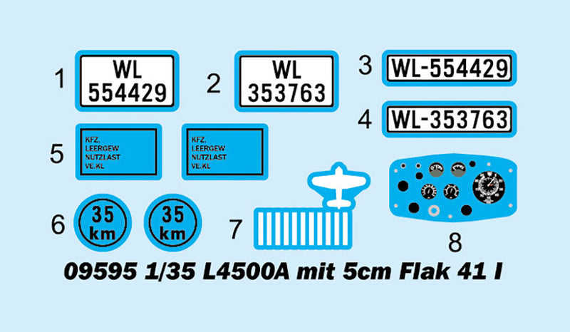 TRUMPETER 09595 L4500A MIT 5CM FLAK 41 I 1/35 SCALE VEHICLE PLASTIC MODEL