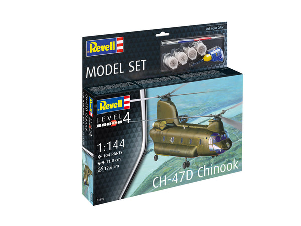 REVELL 63825 MODEL SET CH-47D CHINOOK PLASTIC MODEL KIT WITH PAINTS/GLUE/BRUSHES