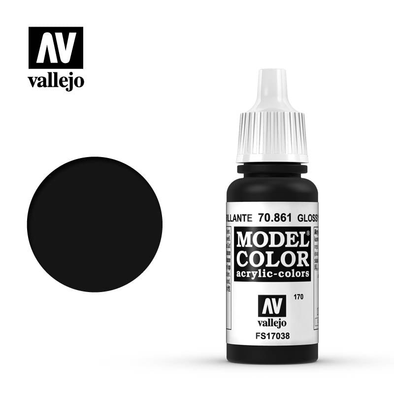 VALLEJO 70.861 MODEL COLOR GLOSSY BLACK 17ML