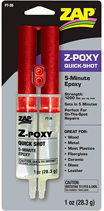 ZAP PT-36 Z-POXY EPOXY ADHESIVE DUAL SYRINGE 5MIN QUICK SHOT