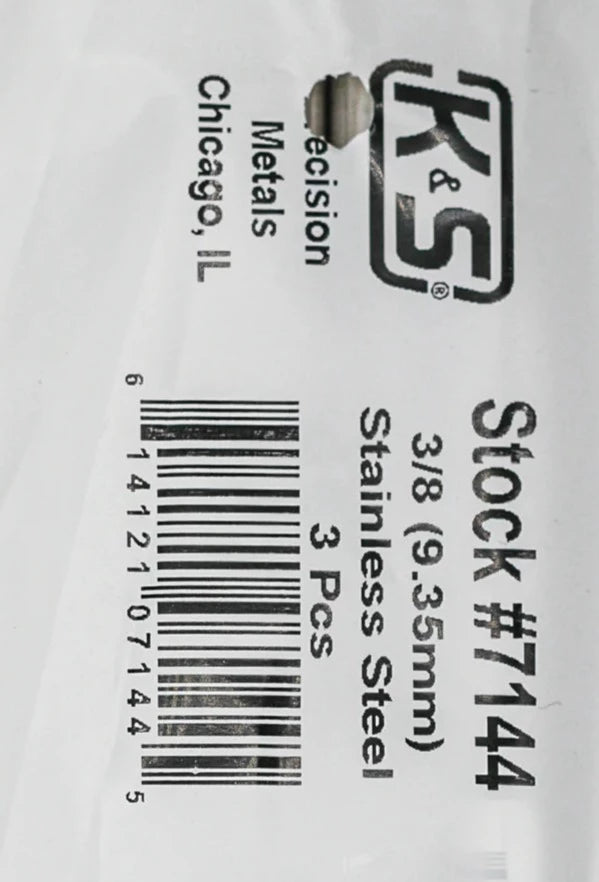 K&S 87143 ROUND STAINLESS STEEL ROD 3/8 (9.53MM)