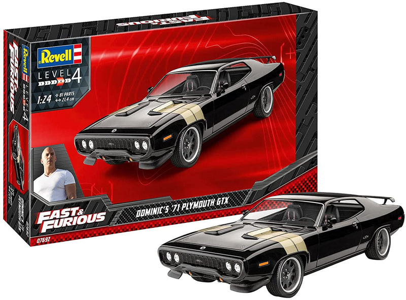 REVELL 07692 FAST AND FURIOUS DOMINIC'S 1971 PLYMOUTH GTX 1/25 SCALE CAR PLASTIC MODEL KIT