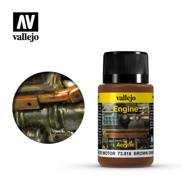 VALLEJO 73.818 WEATHERING EFFECTS BROWN ENGINE SOOT 40ML