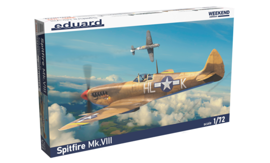 EDUARD 7462 SPITFIRE MKVIII WEEKEND EDITION 1/72 SCALE PLASTIC MODEL KIT WITH AUSTRALIAN INSIGNIA