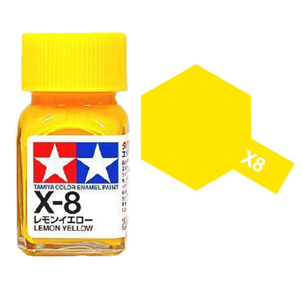 TAMIYA X-8 ENAMEL LEMON YELLOW PAINT 10ML