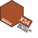 TAMIYA X-34 ENAMEL METAL BROWN PAINT 10ML