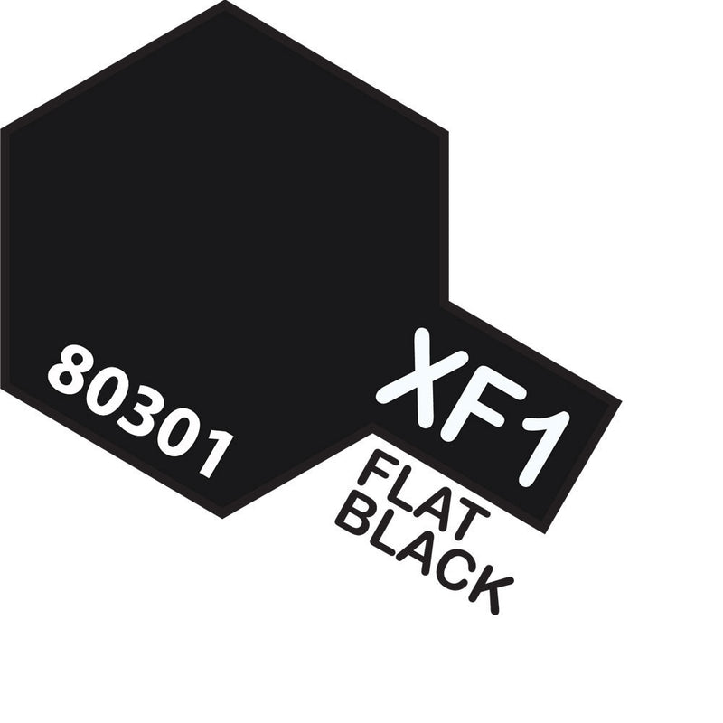 TAMIYA XF-1 ACRYLIC FLAT BLACK PAINT 10ML