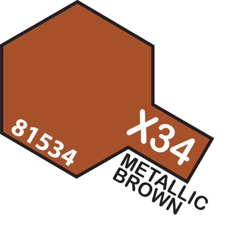 TAMIYA X-34 ACRYLIC METALLIC BROWN PAINT 10ML