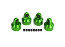 TRAXXAS 7764G SHOCK CAPS ALUMINIUM (GREEN ANODIZED) GTX SHOCKS (4) SPACERS (8)