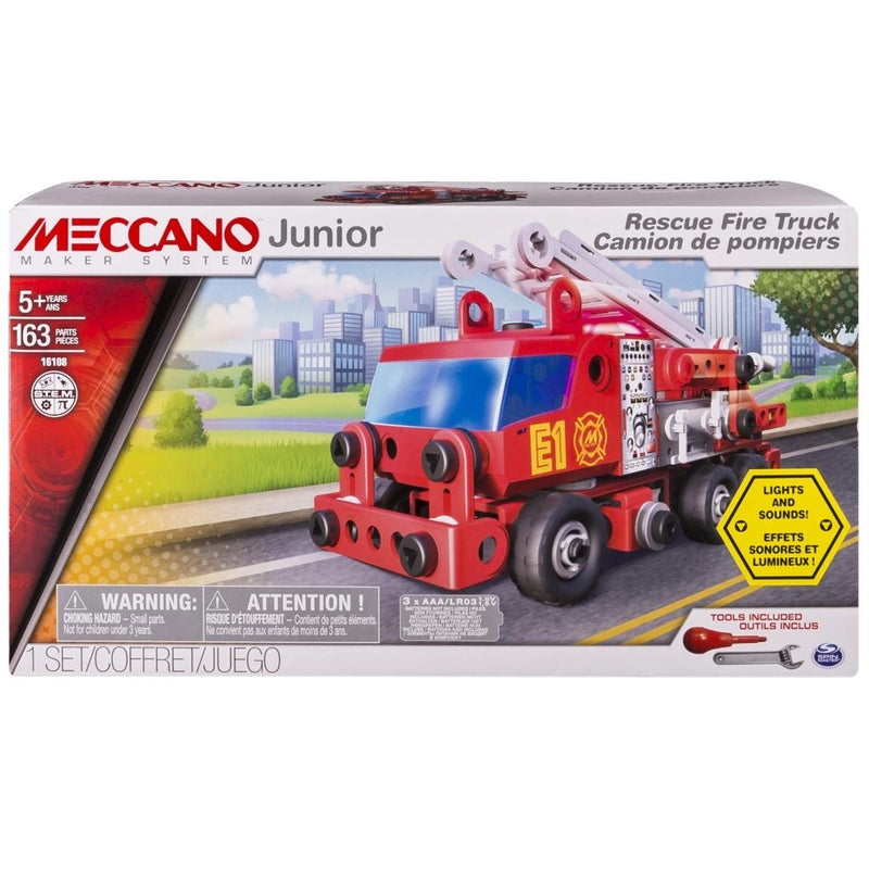 MECCANO 16108 RESCUE FIRE TRUCK LIGHTS AND SOUND STEM CONSTRUCTION