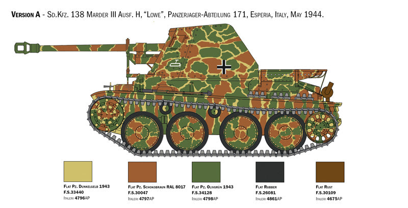 ITALERI 6566 MARDER III AUSF. H SD. KFZ. 138 1/35 SCALE PLASTIC MODEL KIT