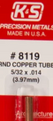 K&S 8119 COPPER ROUND TUBE 5/32 X .014 (3.97MM)