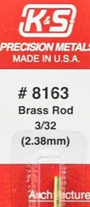 K&S 8163 BRASS ROD 3/32 (2.38MM)