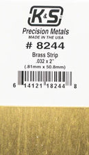 K&S 8244 BRASS STRIP 0.032 X 2 X 12INCH (.81MM X 50.8MM)