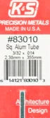 K&S 83010 SQUARE ALUMINIUM TUBE 2.38MM X .355MM