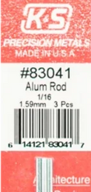 K&S 83041 ALUMINIUM ROD 1/16 (1.59MM) 3 PIECES