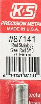 K&S 87141 ROUND STAINLESS STEEL ROD 5/16 (7.94MM)