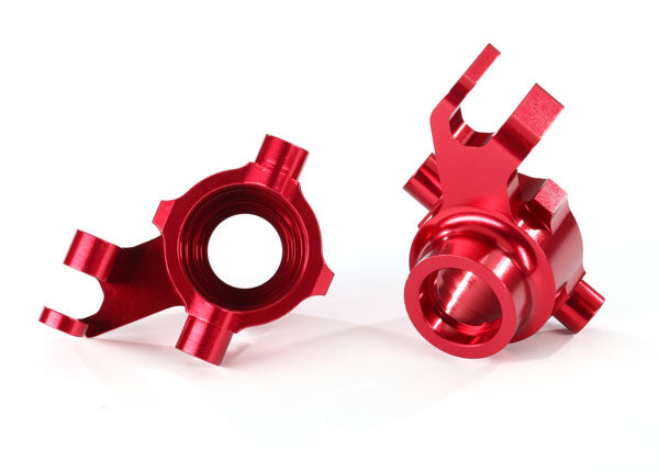 TRAXXAS 8937R STEERING BLOCKS 6061-T6 ALUMINUM RED ANODIZED LEFT AND RIGHT