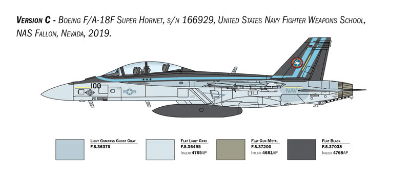 ITALERI 2823 F/A-18F SUPER HORNET US NAVY SPECIAL COLOURS 1/48 SCALE AIRCRAFT PLASTIC MODEL KIT