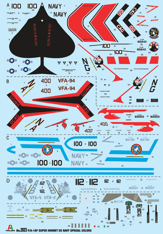 ITALERI 2823 F/A-18F SUPER HORNET US NAVY SPECIAL COLOURS 1/48 SCALE AIRCRAFT PLASTIC MODEL KIT